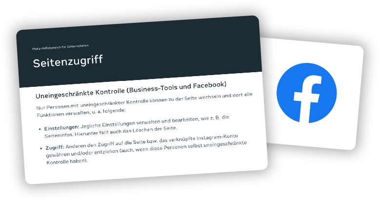 Facebook-Zugriff mit uneingeschränkter Kontrolle (Administrator)