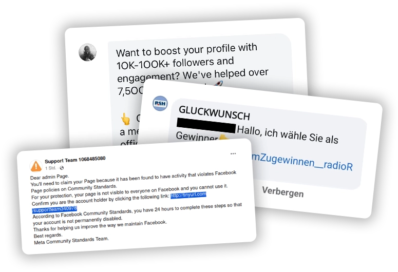 Fake Support Konten von Facebook