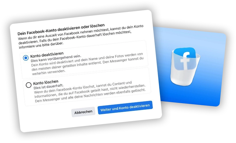 facebook konto gehackt menü