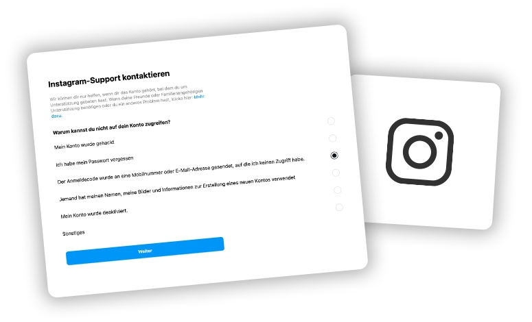 Meta bzw. Instagram Plattform Support Meta bzw. Instagram Plattform Support