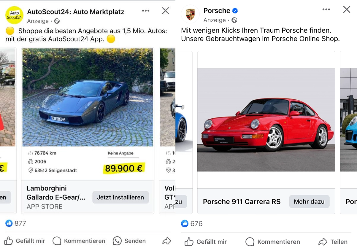 Automobilkatalog Werbeanzeigen 