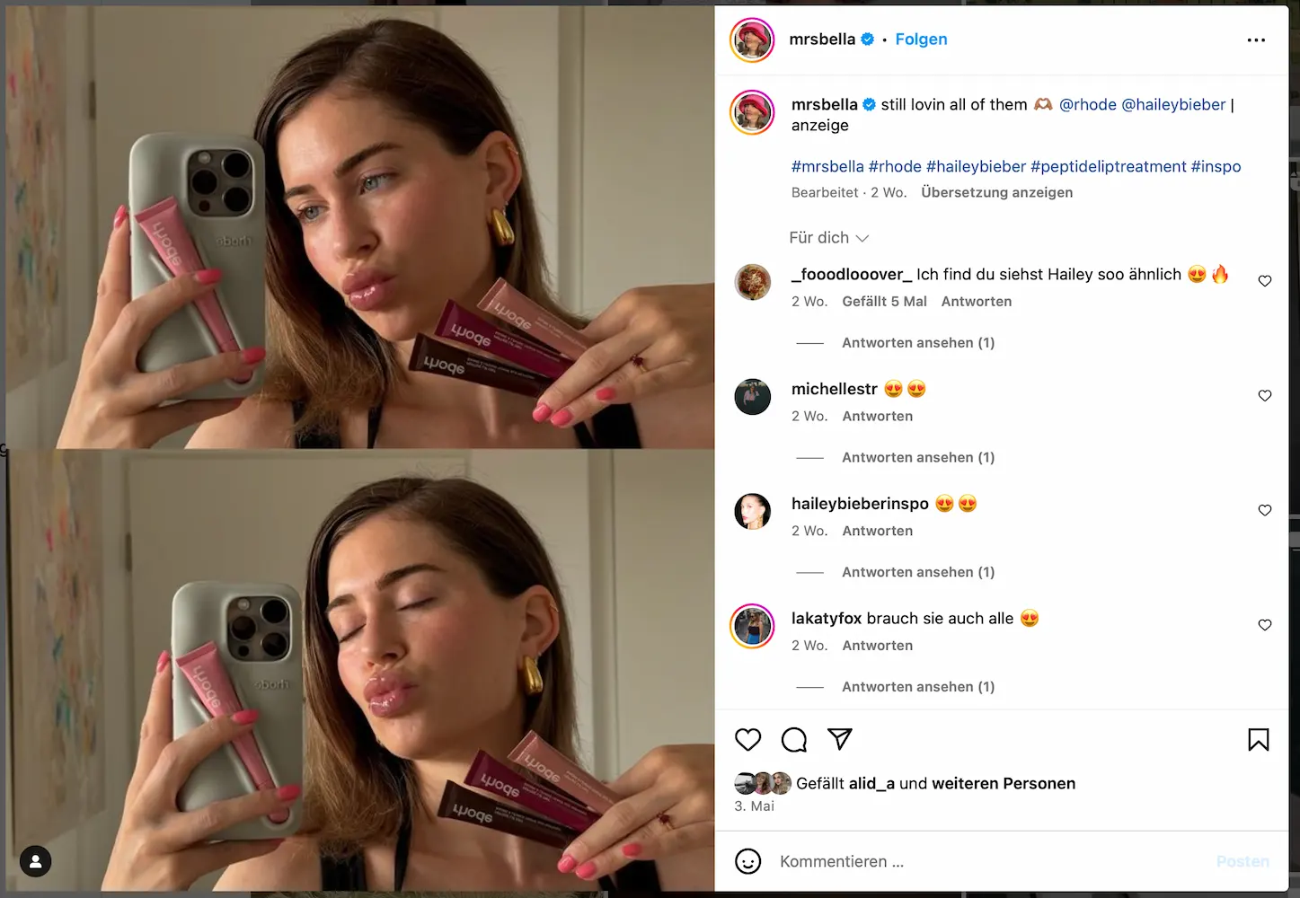 Influencer Produkte in Social Ads