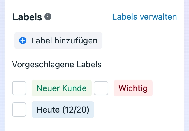 Postfach Labels