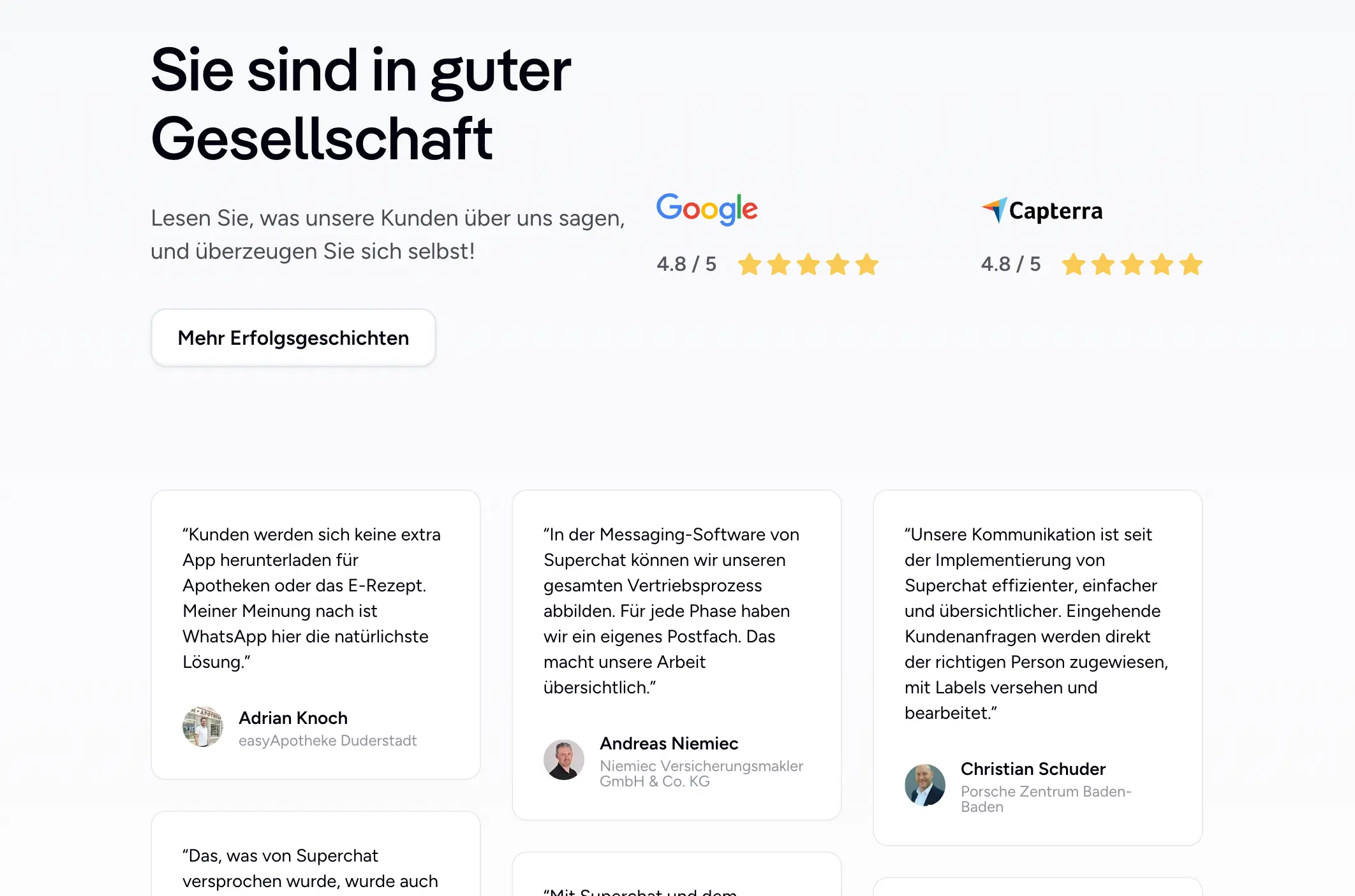 Superchat - Feedback und echte Kundenerlebnisse